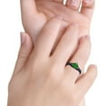 thumbnail image 5 of Blue Apple Jewelry Co. Claddagh Heart Promise Ring Simulated Green Emerald Black Tone 925 Sterling Silver, 5 of 5