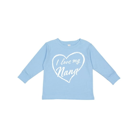 Inktastic I Love My Nana in White Chalk Heart Boys or Girls Long Sleeve Toddler T-Shirt