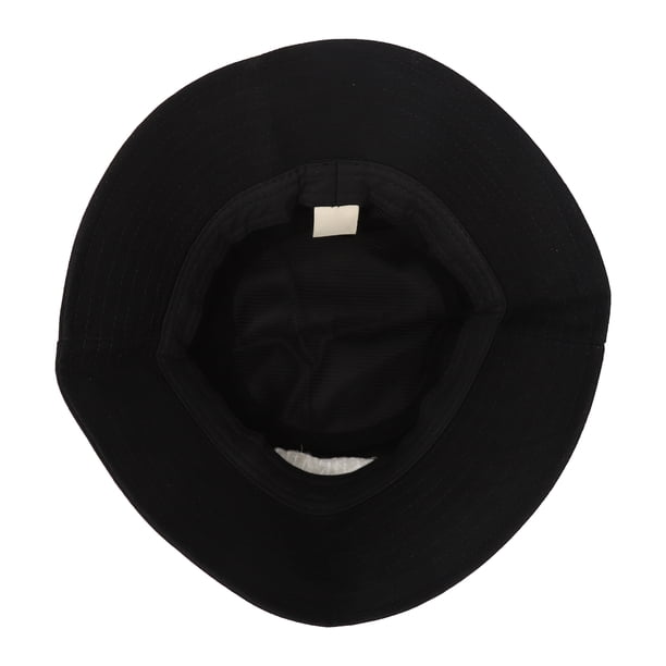 Sombrero de pescador con estampado de letras, ala ancha, resistente al sol, de algodón puro, para verano, color negro, talla M