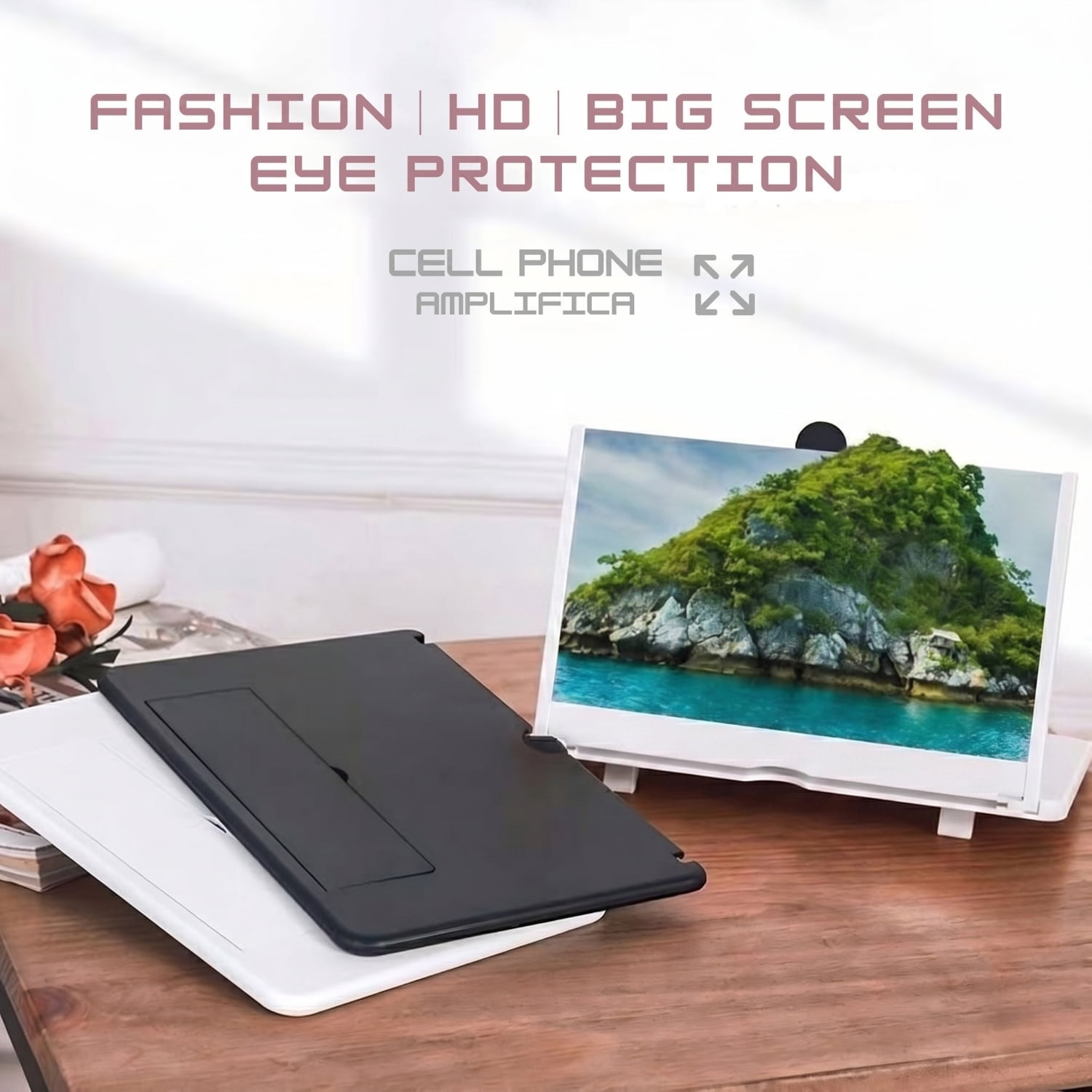 16"Mobile Phone Magnifier - Ultra-HD Screen Magnifier for Easy TV Viewing Orientation for Landscapes Use Eye Protection Full-Screen Mobile Phone Magnification