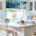 thumbnail image 4 of Kitchen Curtains Sets for Windows 3 Piece Teal Kitchen Curtains Valances 36 Inch Length Kitchen Window Curtains Turquoise Gray Kitchen Window Treatments for Cafe Living Room Window Decor,Teal, 4 of 5