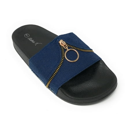 

Victoria K Women s Zipper Slider Sandals