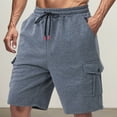 thumbnail image 5 of FUZHIQ Mens Shorts Casual 7 Inch Inseam High Waist Drawstring Chino Short Loose Summer Beach Shorts Solid Splice Pocket,M, 5 of 8