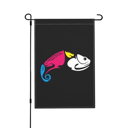 TEQUAN Reptile Animal Chameleon Garden Flags, 18 x 12 inch Double Sided Linen Outdoor Flag for Holiday Farmhouse Yard Home Decor