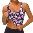 thumbnail image 3 of Daiia Skull colorful mushroom rainbow Printed Women's Sports Bra, Breathable Activewear Bra with U-Back Design and Removable Pads, Comfortable and Supportive for Yoga, Workout-XX-Large, 3 of 8