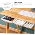 thumbnail image 5 of Under Desk Storage Drawer 2PCS Self Adhesive Hanging Organizer Box Compact White for Home Office Desktop Use, 5 of 5
