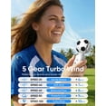 thumbnail image 3 of Portable Handheld Fan with Ice Cooler, 5-Speed Settings, Soccer-Shaped Mini Personal Fan, 4000mAh Rechargeable Pocket Fan for Travel/Outdoor/Office Use, Up to 20 Hours of Run Time,White, 3 of 9