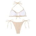 thumbnail image 2 of Ensemble Bikini Deux Pièces pour Femmes Haut Triangle Licou Maillot de Bain String String, 2 of 7