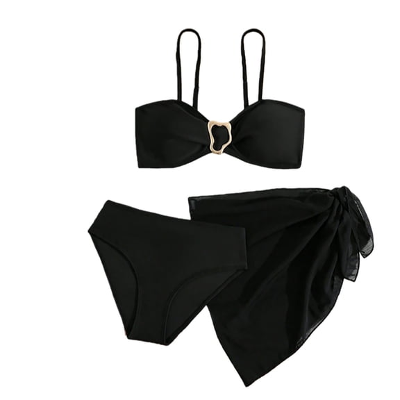 Kiijoy Girls 3 Piece Bathing Suits Bikini Swimsuit with Cover Up, Sizes 9-10