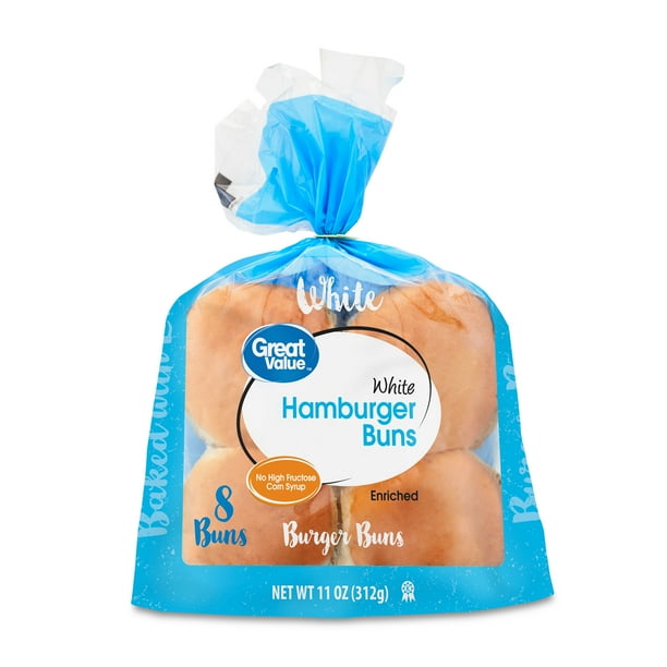 Great Value Hamburger Buns, 8 Count, 11 oz