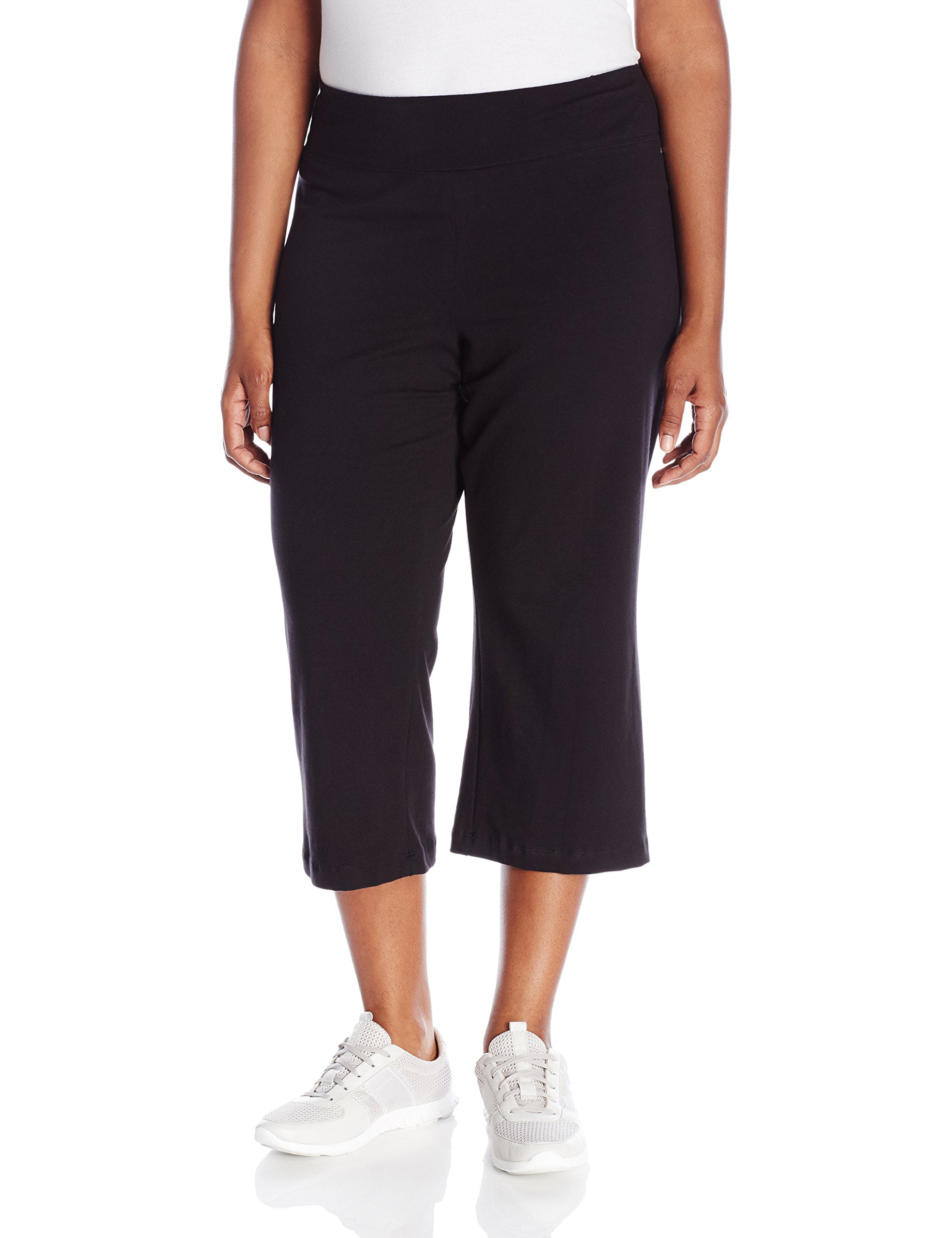Jockey NEW Black Womens Size 1X Plus Capris Wide Leg Stretch Pants -  Walmart.com