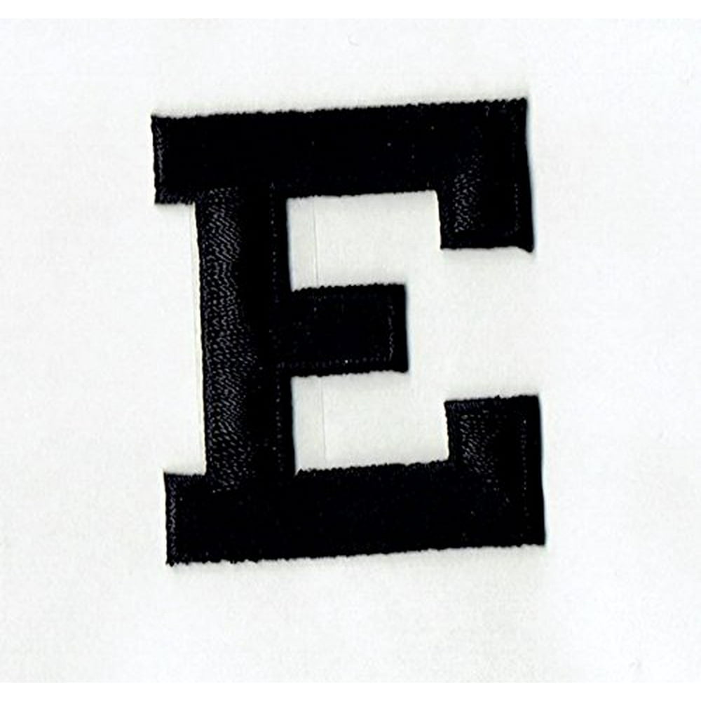 Alphabet Letter E Color Black 2" Block Style Iron On