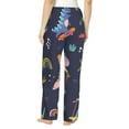 thumbnail image 3 of Disketp Cartoon Dinosaur Print Women'S Comfy Pajama Pants Casual Drawstring Palazzo Lounge Wide Leg Pants, 3 of 9