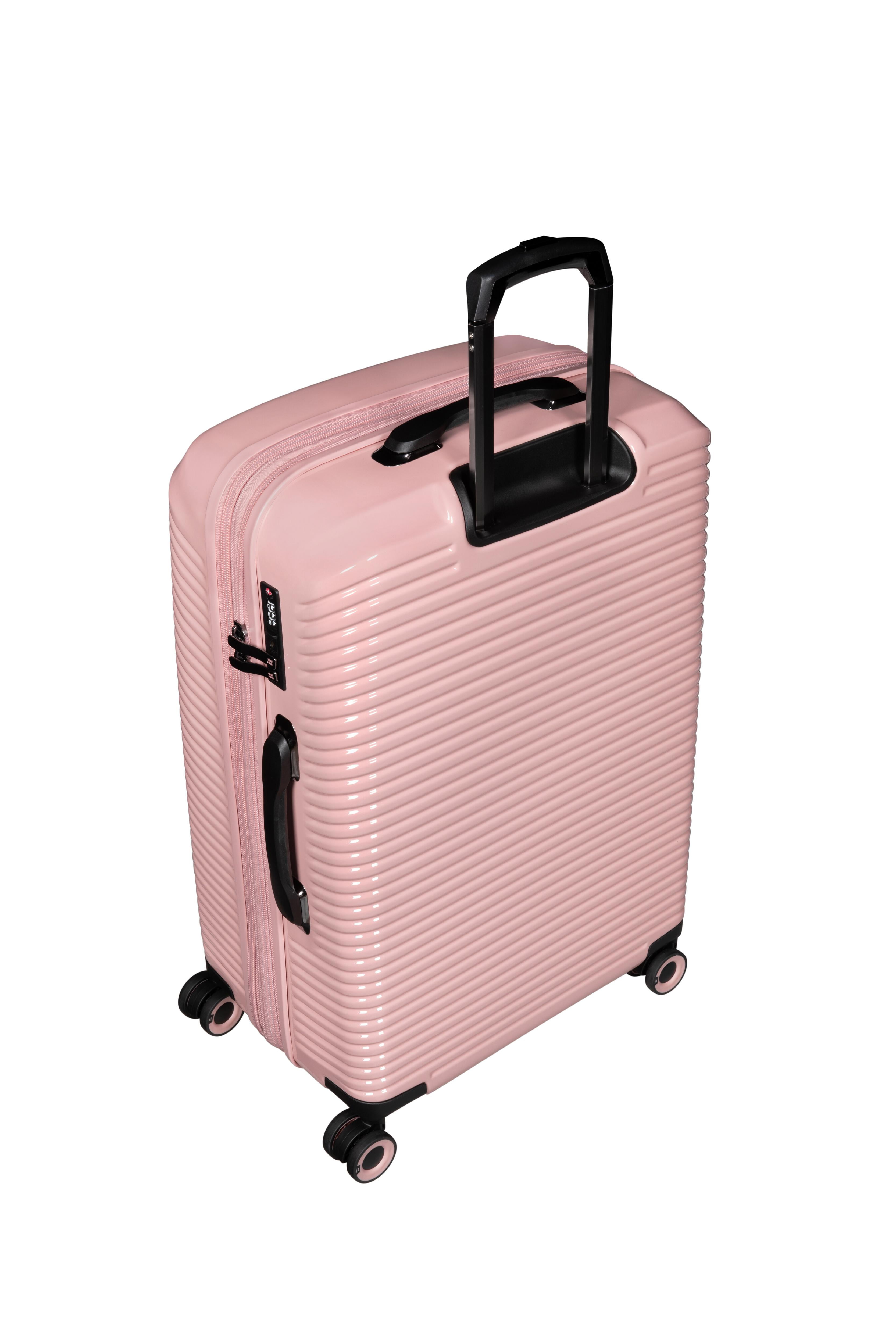 it luggage Traversed 32" Hardside Checked 8 Wheel Expandable Luggage Suitcase Spinner, Metallic Rose Gold
