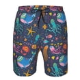 thumbnail image 3 of Pofeuu Marine Inhabitants Prin Men's Swim Trunks Quick Dry Bathing Suit Swimming Board Shorts Mesh Lining Beach Swimwear-X-Large, 3 of 6