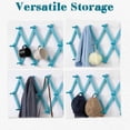 thumbnail image 4 of Beachy Coastal Wall Rack with 16 Hanging Hooks, Beach Decorations for Home, Nautical Style Wall Mounted Wood Coat Rack(Rustic Blue), 4 of 6