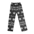 thumbnail image 4 of Adult Fashion Christmas Print Casual Pants with Drawstring Elastic Waist, Comfortable Sleepwear and Loungewear Trousers for Home Use,Black,2XL, 4 of 6