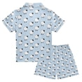 thumbnail image 2 of FORMRS Kids Short Sleeve Top and Pants Pajama Set Unisex Satin 2-Piece Sleepwear, Sizes 7-8Y, Blue Sheep Pattern, 2 of 8