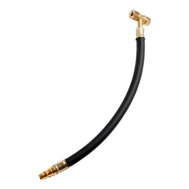 Almencla Generic Tire Inflator Hose Adapter Air Pump Extension Tube Hose, Portable Repair Tools Inflation Connector for Bikes Cars Black Hose T Shape