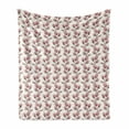 thumbnail image 1 of Magnolia Soft Flannel Fleece Throw Blanket, Natural Blossoming Garden on Off White Background Feminine, Cozy Plush for Indoor and Outdoor Use, 50" x 60", Warm Taupe Pale Pink, by Ambesonne, 1 of 6