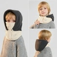 thumbnail image 2 of Kids Winter Hats Neck Warmer Sherpa Fleece Warm Caps for Boys Girls Cold Weather (One Size, Gray), 2 of 2