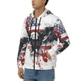 thumbnail image 2 of JUNZAN American Flag Eagle Art Print Men's Zip Up Hoodie Athletic Hoodies Long Sleeve Hooded Sweatshirts With Pockets (S-3XL), 2 of 6