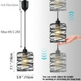 thumbnail image 6 of FSLiving Remote Control H-Type Track Pendant Light Double Lamp Shades Cylinder Pendant Lamp Industrial Factory Track Lighting with Smart Edison Bulbs Color Changing Timer for Kitchen Island - 1 Pack, 6 of 9