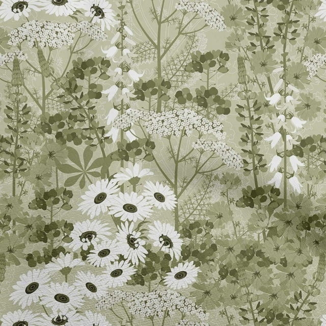 oneOone Rayon Light Green Fabric Asian Floral Botanical Flower Sewing Craft Projects Fabric Prints By Yard 56 Inch Wide
