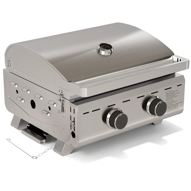 Parrilla de Gas Portátil de Mesa Electactic 20,000 BTU con 2 Quemadores