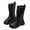 style-04 Black, variant on Gubotare Combat Boots Kids Girls Boots Lace Up Non-slip Booties Outdoor Combat Shoes Riding Mid Calf Punk Bootie for Little Girl Boot Size 13.5 (Black,Little Kids 13.5)