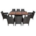 thumbnail image 4 of 9 Piece Outdoor Dining Set with 8 Chairs, Patio Wicker Dining Table Chairs Conversation Set with Seat Cushions and Acacia Wood Top Table, 4 of 7