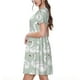 thumbnail image 2 of Fotbe White Birds Vestido Largo de Moda para Mujer, Vestido Tipo Camiseta con Manga Corta y Estilo Casual a Rayas y Bloques de Color, 2 of 6