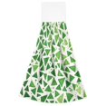 thumbnail image 7 of Yayeee Kitchen Hanging Hand Towels Set of 2 with Loop Bathroom Absorbent Tie Towel, Green Dot Triangles Pattern, 7 of 7
