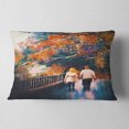 thumbnail image 2 of Designart Couple Walking Holding Hands - Landscape Printed Throw Pillow - 12x20, 2 of 5