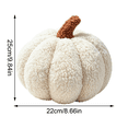thumbnail image 2 of Cream PUMPKIN PLUSH Halloween Decorations, Soft Ribbed Stuffed Pumpkin Pillow with Brown Stem for Fall Home Decor, Thanksgiving Table Centerpiece, Shelf and Seasonal Gifts, 2 of 7