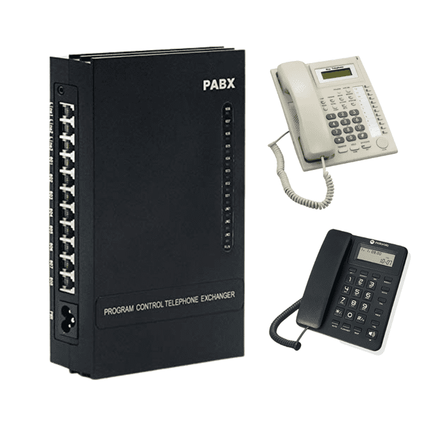 Kit Conmutador 3 Líneas 8 Ext. N/exp. con Tel Multilínea PABX. 1 Ext. Motorola MC550.