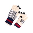 thumbnail image 2 of Deago Winter Touchscreen Gloves for Men Women Warm Fleece Lined Knit Elastic Cuff Texting Gloves for Cold Weather (White), 2 of 9