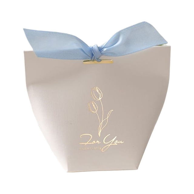 Kearding Bolsa de papel Bolsas de dulces ligeras Caja de regalo de recuerdo de boda Cajas de paquete con cinta Bolsas de regalo resistentes al Type3 NO3