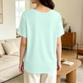 thumbnail image 6 of Vivianyo HD Women's V-Neck Short Sleeve Basic T Shirt, Casual Soft Loose Fit Daily Summer Tee Top, Women's Green, Sizes S-2XL, 6 of 6