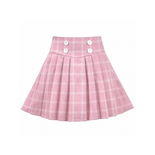 Jupe Fille Rose à Carreaux Plissée École Tennis Mini Décontractée 9-10 Ans