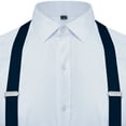 thumbnail image 2 of TopTie Men's Solid Elastic Suspenders 1 inch Y-Back Adjustable Suspenders-NavyBlue, 2 of 6