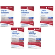 Leader Liquid Bandage with Benzethonium Chloride 0.2% , First Aid Antiseptic, Seals to Protect, for Small Cuts & Wounds, 1 fl oz - 5 Pack