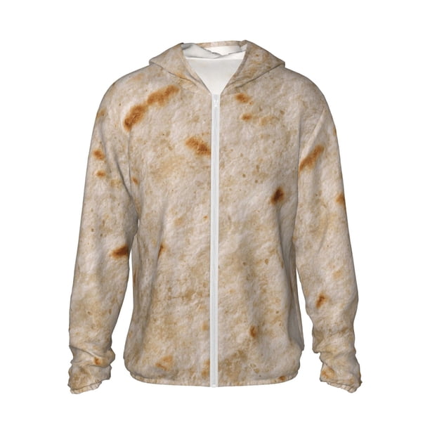 Fotbe Tortilla Chaqueta con Protección Solar UPF 50+ para Hombre y Mujer, Camisa con Capucha y Bolsillos-Large