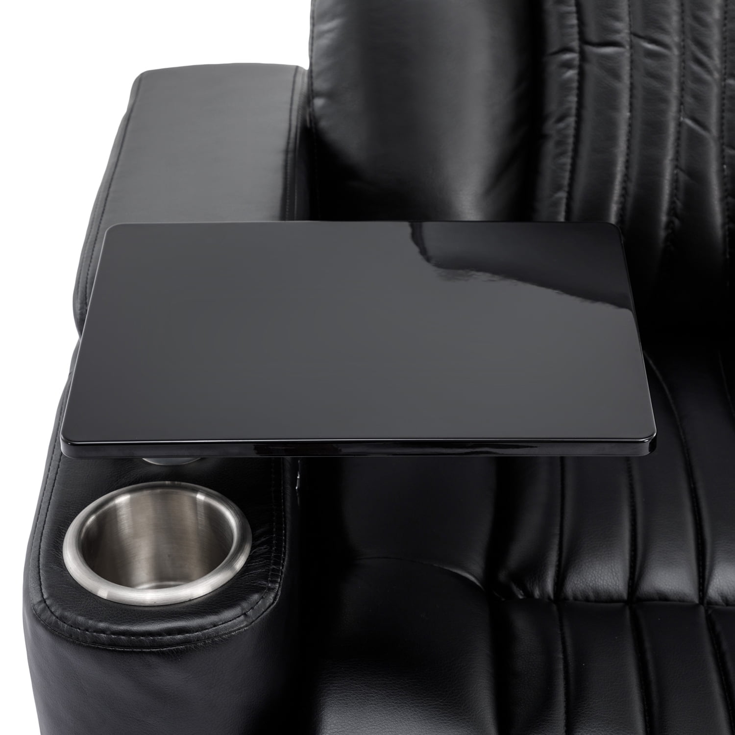 Kadyn 270° Power Swivel Rocker Recliner, PU Leather Recliner Chair with LED Light Strip, Cup Holder and 360° Swivel Tray Table, Modern Power Swivel Recliner with Cell Phone Holder, Black Kadyn 270° Power Swivel Rocker Recliner, PU Leather Recliner Chair with LED Light Strip, Cup Holder and 360° Swivel Tray Table, Modern Power Swivel Recliner with Cell Phone Holder, Black