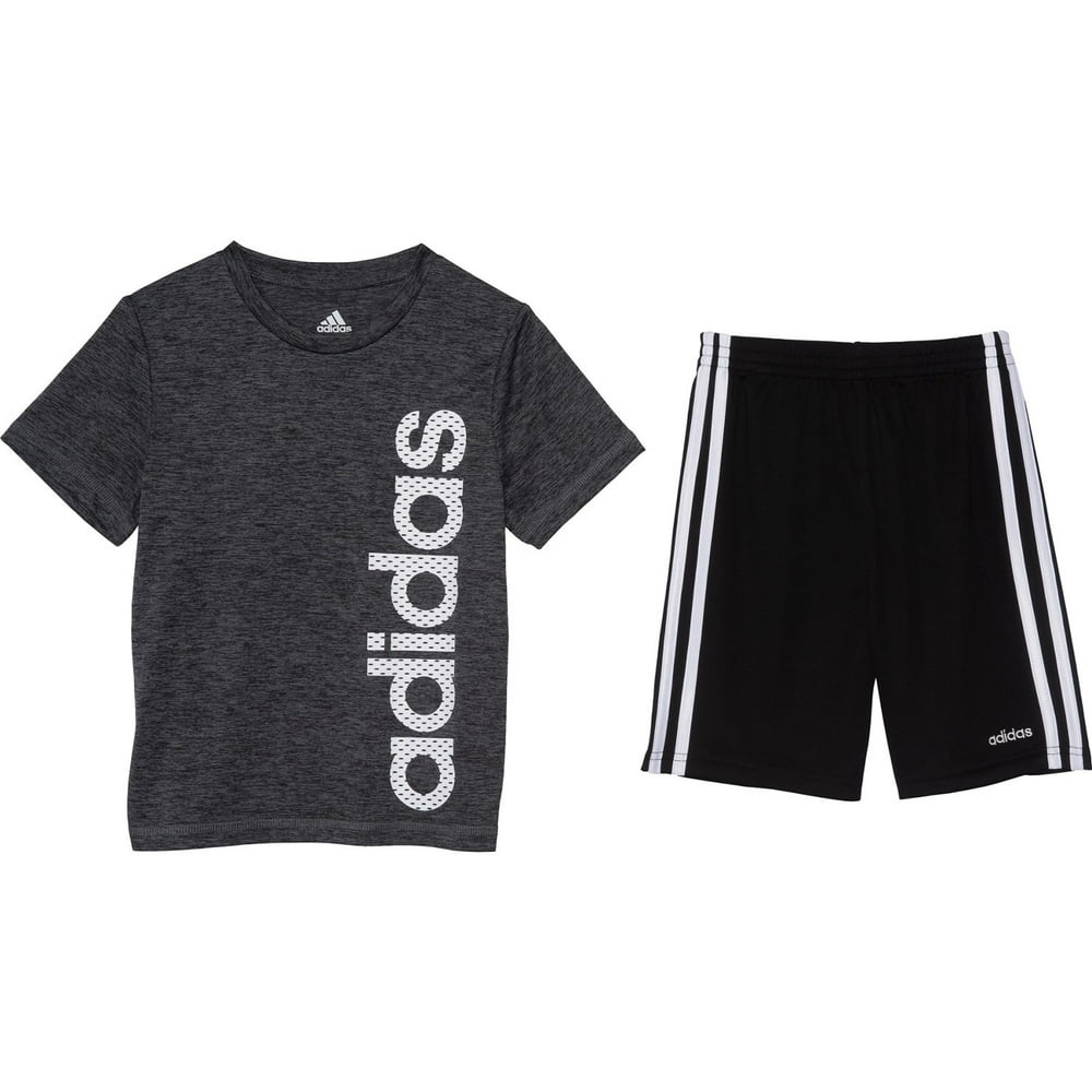 Adidas - Adidas Melange T-Shirt and Short Set - Short Sleeve for Boys ...