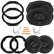 2x JBL Stage3 968MF 6x9" 640 Watt Max Power 3-Way Car Audio Speakers w/Adapters, 2x JBL Stage3 68MF 6.5" 560 Watt Max Power 3-Way Automotive Speakers w/Adapters, 2x Speaker Connector, Pry Tool Set