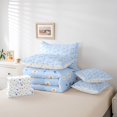 thumbnail image 6 of Manfei Cartoon Floral Daisy 7 Pieces Bedding Comforter Set,Rustic Plant Full Bedding Set,Blue White Fitted Sheet Flat Sheet For Boys Girls,Breathable Home Decor Reversible, 6 of 8