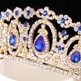thumbnail image 3 of EeaseCA 1PC Baroque Bridal Crown Rhinestone Inlaid Headband Hair Accessories for Women (Sapphire Blue Rhinestone), 3 of 8