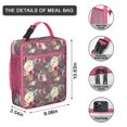 thumbnail image 3 of Flower Insulated Lunch Box Student Reusable Lunch Tote Bag Lightweight Portable Lunch Bag School Travel, 3 of 6