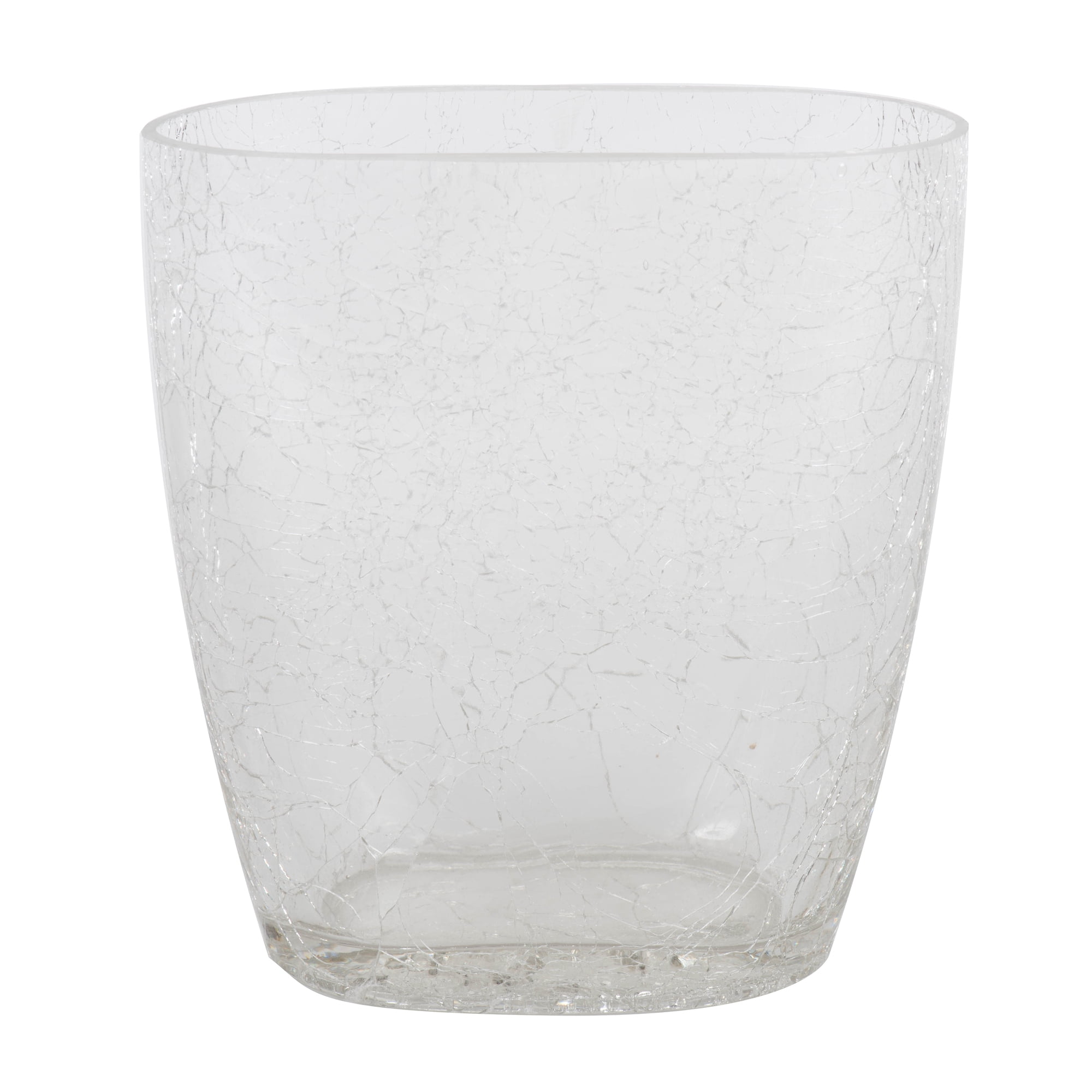 Vickerman 8.6" Clear Crackle Glass Oval Vase
